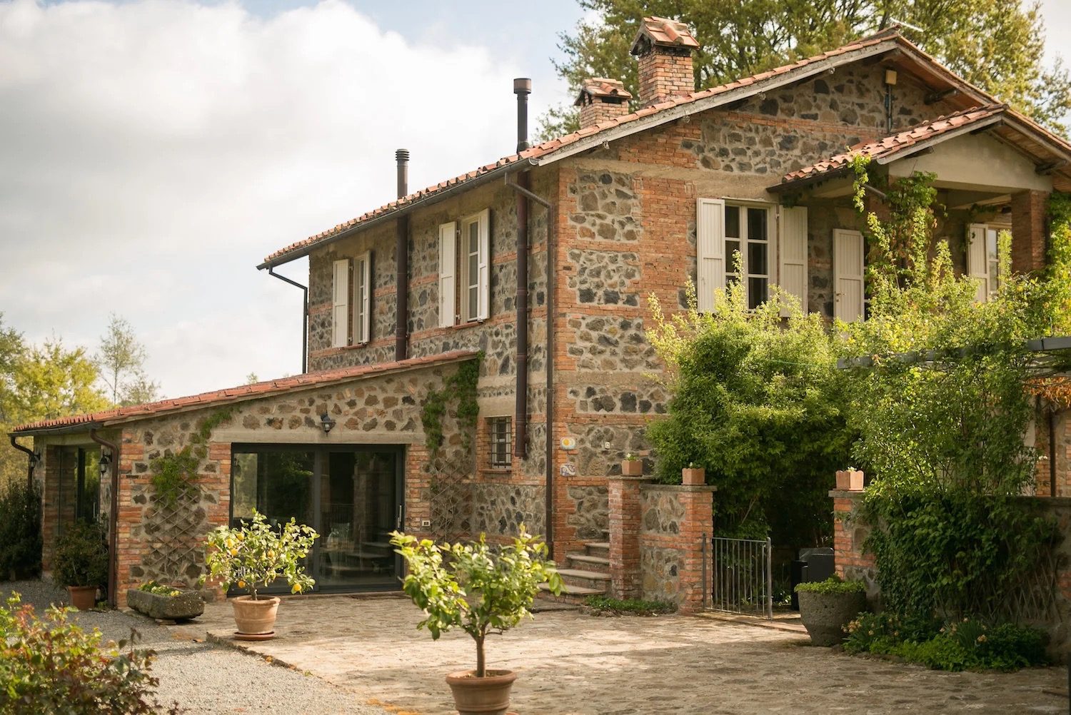 Stone farmhouse with lemon trees